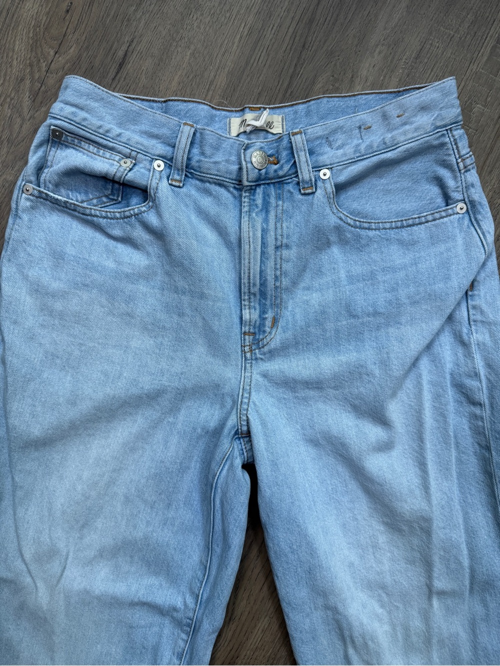Madewell The Perfect Vintage Wide-Leg Crop Light Wash Denim Jeans - Size 28 - Picture 2 of 15